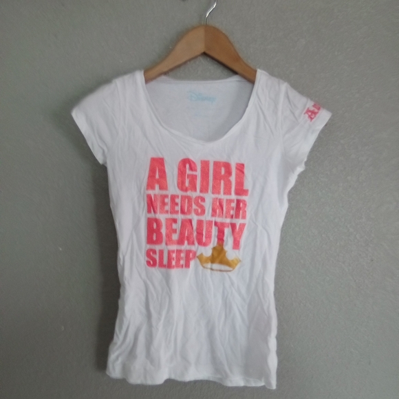 Disney White and Pink Graphic T-Shirt - Picture 1 of 3